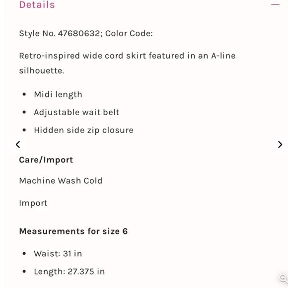 Free People Light Pink Belted Corduroy Midi Skirt | 2 - Picture 6 of 6